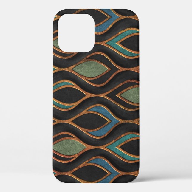 Carvingwellen: Bronze-Kupfer-Textur Case-Mate iPhone Hülle (Rückseite)