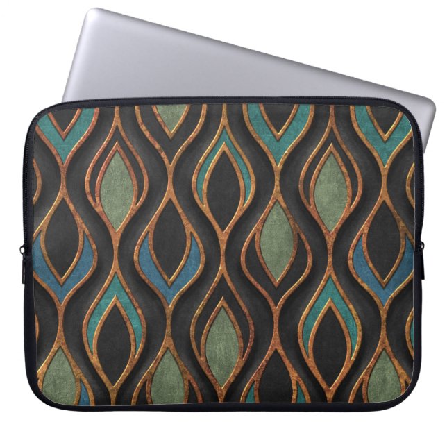 Carvingwellen: Bronze-Kupfer-Textur Laptopschutzhülle (Vorderseite)