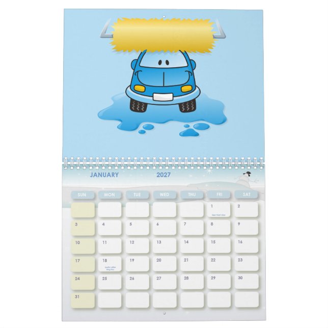 Carwash-Cartoon Kalender (Jan 2027)