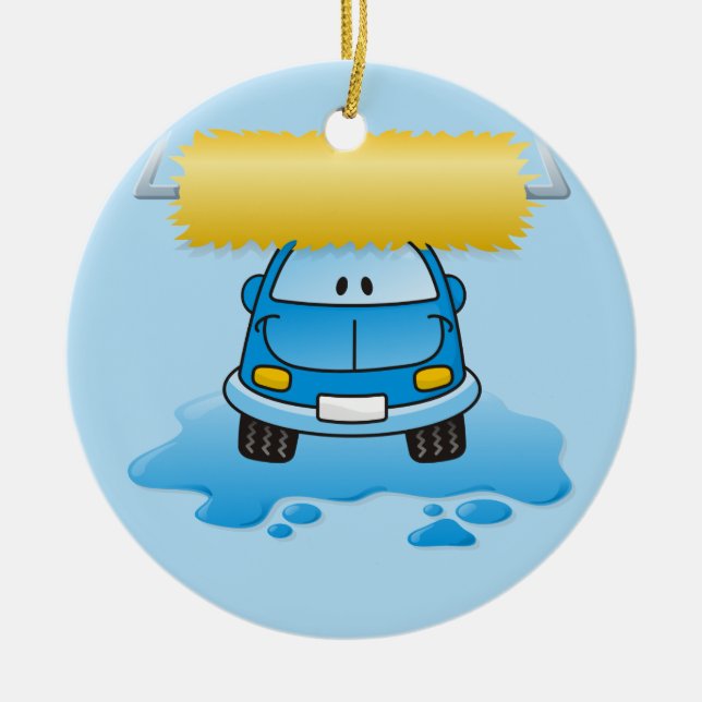 Carwash-Cartoon Keramikornament (Vorne)