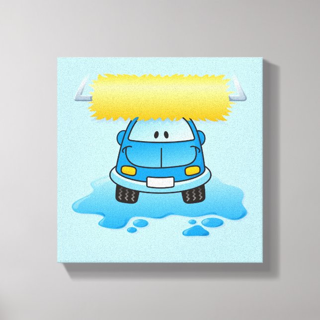 Carwash-Cartoon Leinwanddruck (Vorderseite)