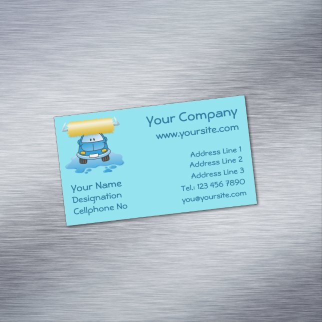 Carwash-Cartoon Magnetische Visitenkarte (Beispiel)