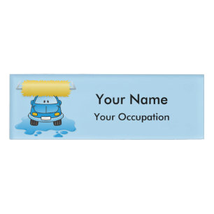 Carwash Cartoon Name Tag Namenschild