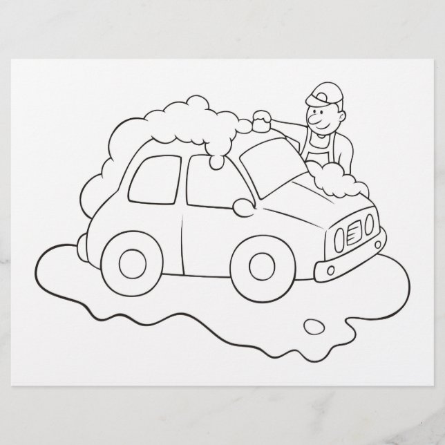 Carwash Man Coloring-Buchseite (Vorderseite)