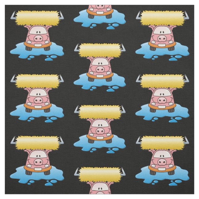 Carwash Pig Cartoon Pattern Stoff (Muster)
