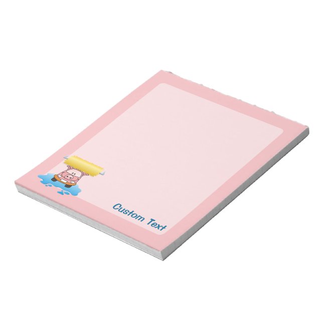 Carwash Pig Cartoons Notepad Notizblock (Rotiert)
