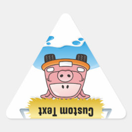 Carwash Pig Dreieckiger Aufkleber