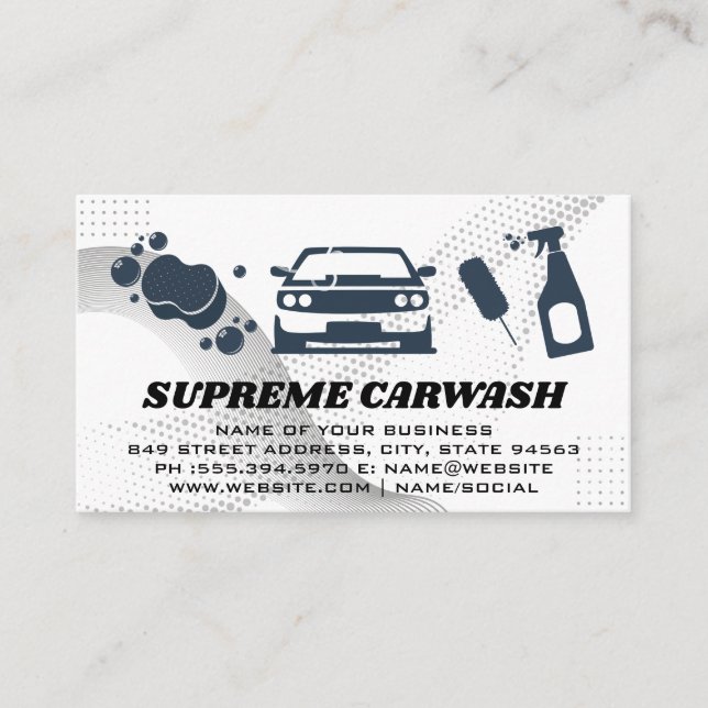 Carwash Supplies | Seifenblasen | AUTO Visitenkarte (Vorderseite)