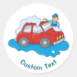 Carwasman Runder Aufkleber