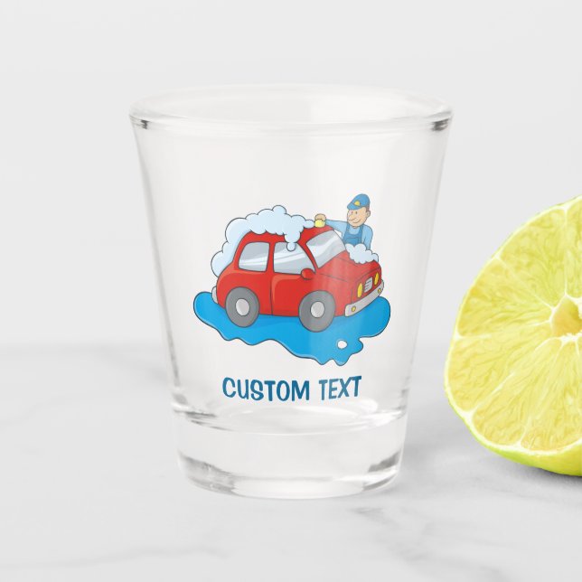 Carwasman Schnapsglas (Vorderseite)