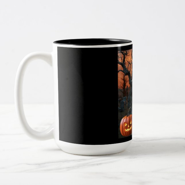 "Cary M Off" Halloween Grabstein Spaß Zweifarbige Tasse (Links)