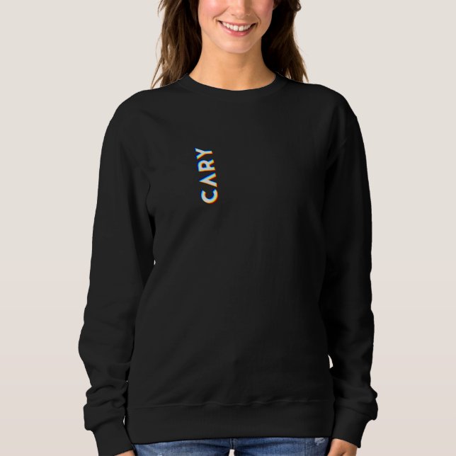 Cary North Carolina CMYK Glitch Type Sweatshirt (Vorderseite)