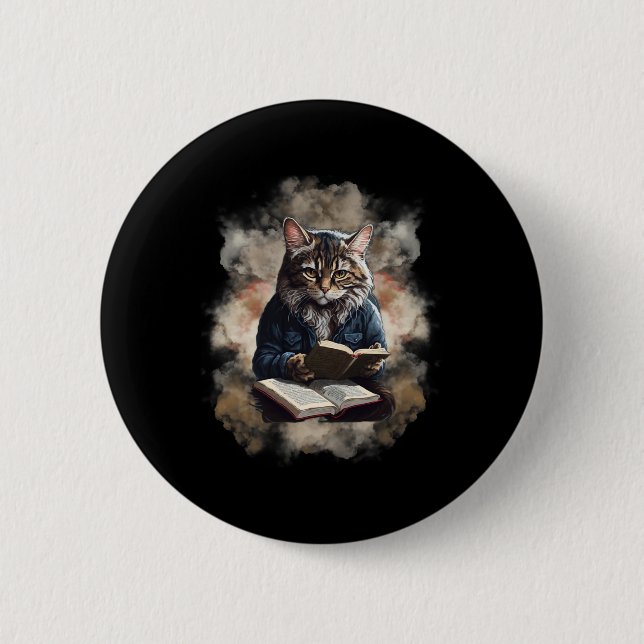 Cas Reading a Book Graphic Ca Kien Lovers Button (Vorderseite)