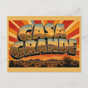 Casa Grande Arizona Wüstenebene Berg Kunst Postkarte