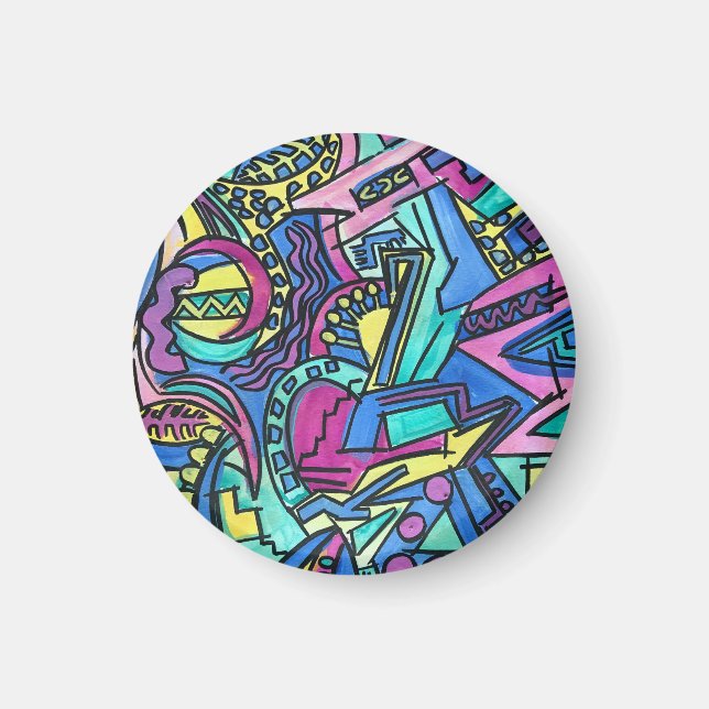 Casa Mia-Handbemalte abstrakte Kunst Magnet (Vorne)