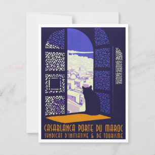 Casablaca Marokko Tourismus Reisen Retro Inspirier Postkarte