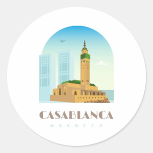 Casablanca city morocco runder aufkleber
