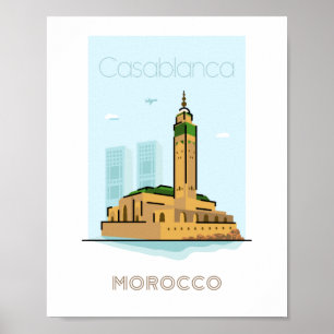 Casablanca City travel poster - Marokko