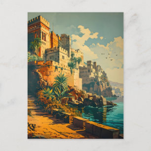 Casablanca Coast: Vintage Eleganz Postkarte