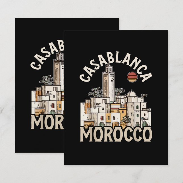 Casablanca Marokko  Dankeskarte (Vorne/Hinten)