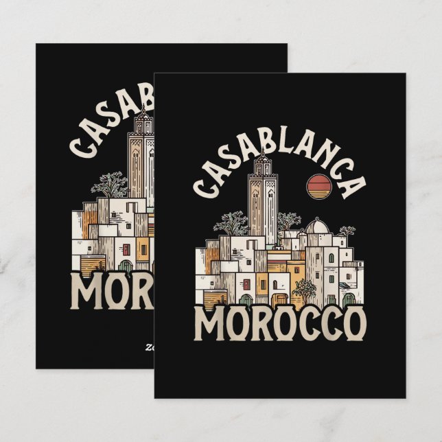 Casablanca Marokko  Feiertagskarte (Vorne/Hinten)