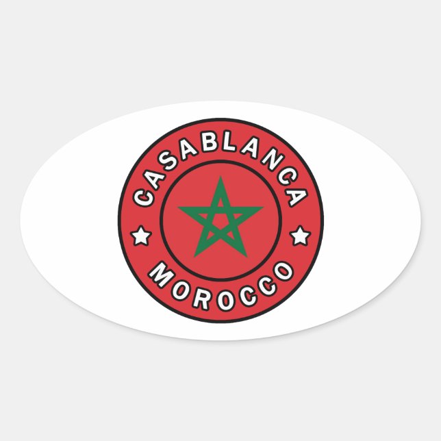 Casablanca Marokko Ovaler Aufkleber (Vorderseite)