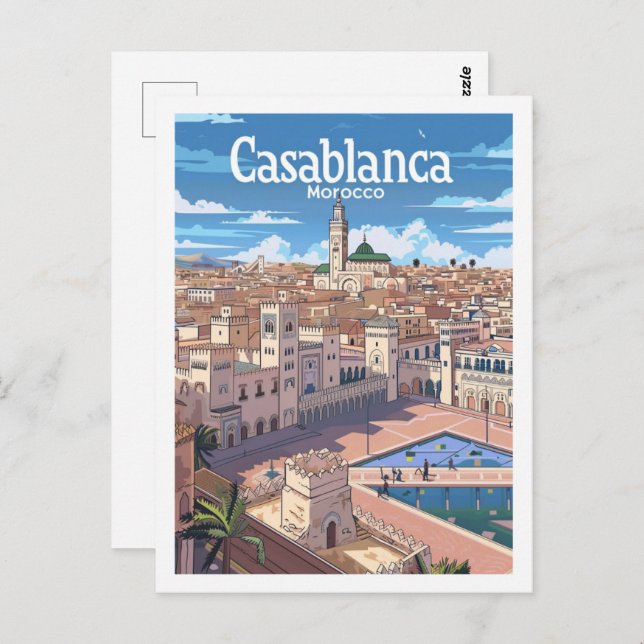 Casablanca Marokko Postkarte (Vorne/Hinten)