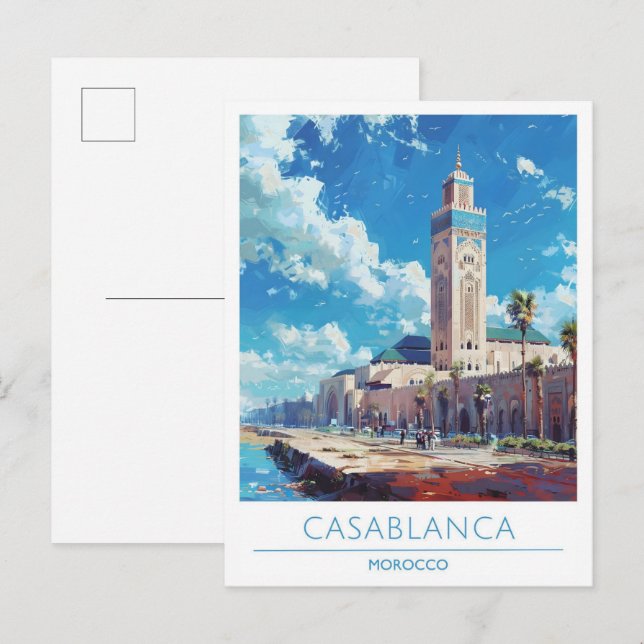 Casablanca Marokko Postkarte (Vorne/Hinten)