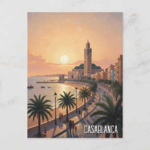 Casablanca Marokko Reise Postkarte