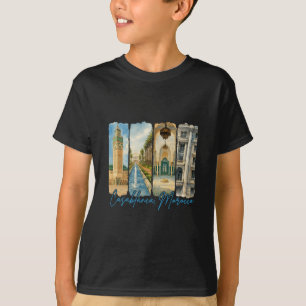 Casablanca Marokko Reisebild Pinselstrich Souv T-Shirt