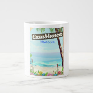 Casablanca Marokko, romantisches Vintage-Plakat Jumbo-Tasse
