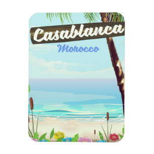 Casablanca Marokko, romantisches Vintage Poster Magnet