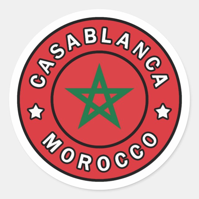Casablanca Marokko Runder Aufkleber (Vorderseite)