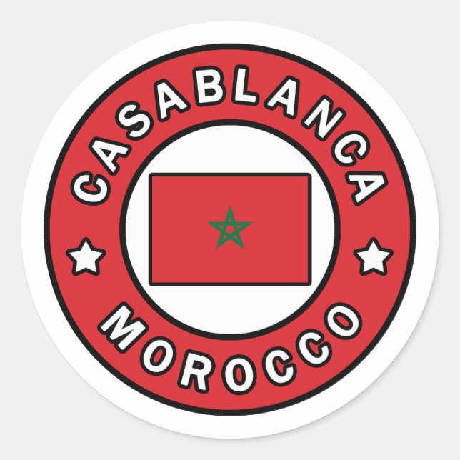 Casablanca Marokko Runder Aufkleber (Vorderseite)