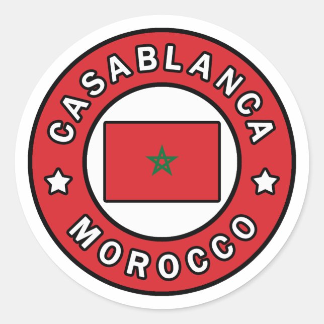 Casablanca Marokko Runder Aufkleber (Vorderseite)