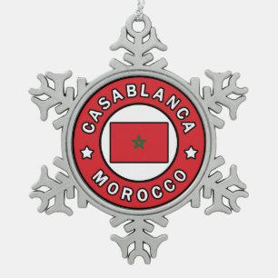 Casablanca Marokko Schneeflocken Zinn-Ornament