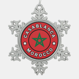 Casablanca Marokko Schneeflocken Zinn-Ornament