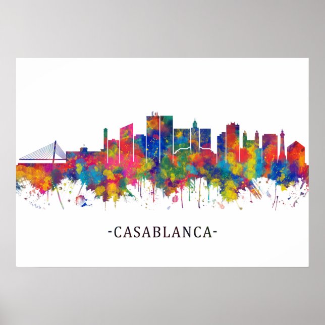 Casablanca Marokko Skyline Poster (Vorne)
