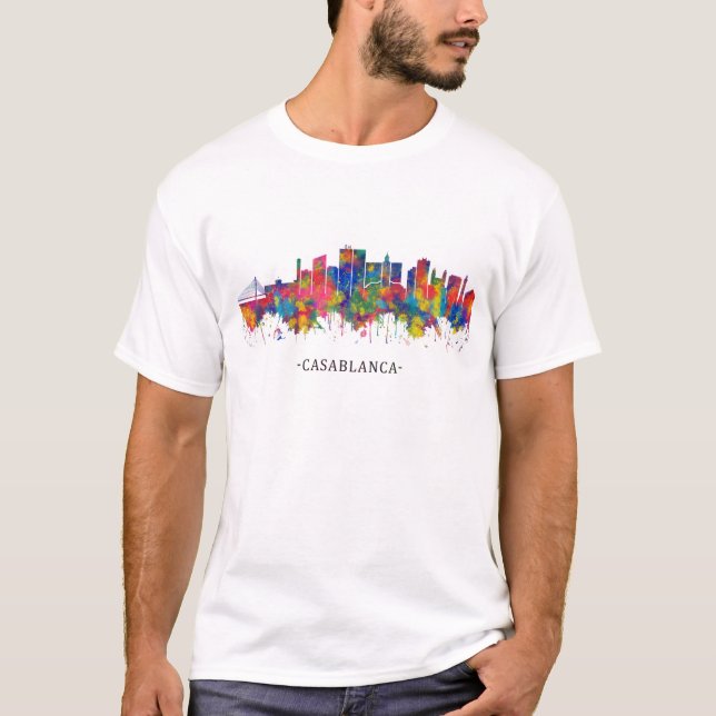 Casablanca Marokko Skyline T-Shirt (Vorderseite)