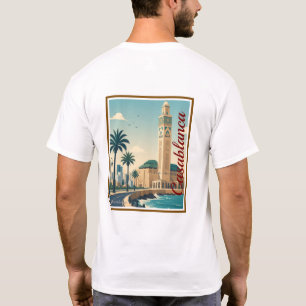 Casablanca Marokko Vector Skyline T-Shirt. T-Shirt