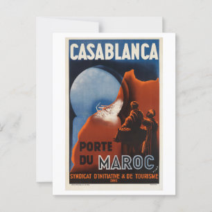 Casablanca Marokko Vintag Inspiriert Postkarte