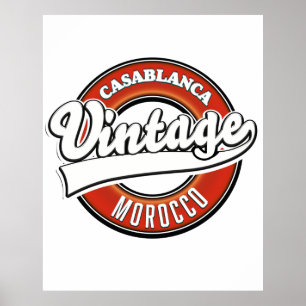 Casablanca Marokko Vintage-Logo Poster