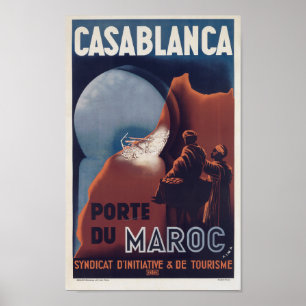 Casablanca Marokko Vintages Französisches Reisepla Poster