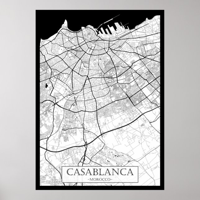 Casablanca Morocco Map Poster (Vorne)