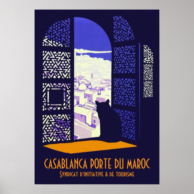 Casablanca porte du Maroc vintage travel CC0717 Poster (Vorne)