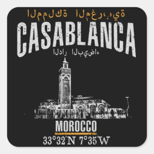 Casablanca Quadratischer Aufkleber