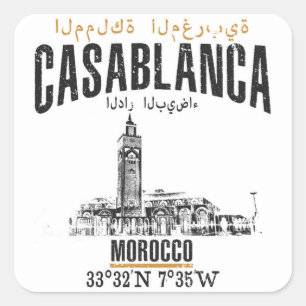 Casablanca Quadratischer Aufkleber