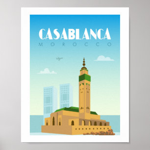 Casablanca Stadt Marokko Poster