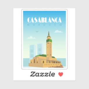 Casablanca Stadt Marokko Sehenswürdigkeit Aufkleber