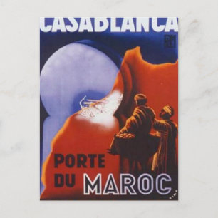 Casablanca Vintage Reise Postkarte